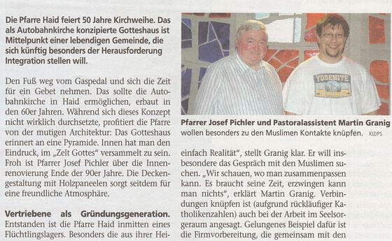 Kirchenzeitung: Pfarre Haid beschäftigt besonders die Integration